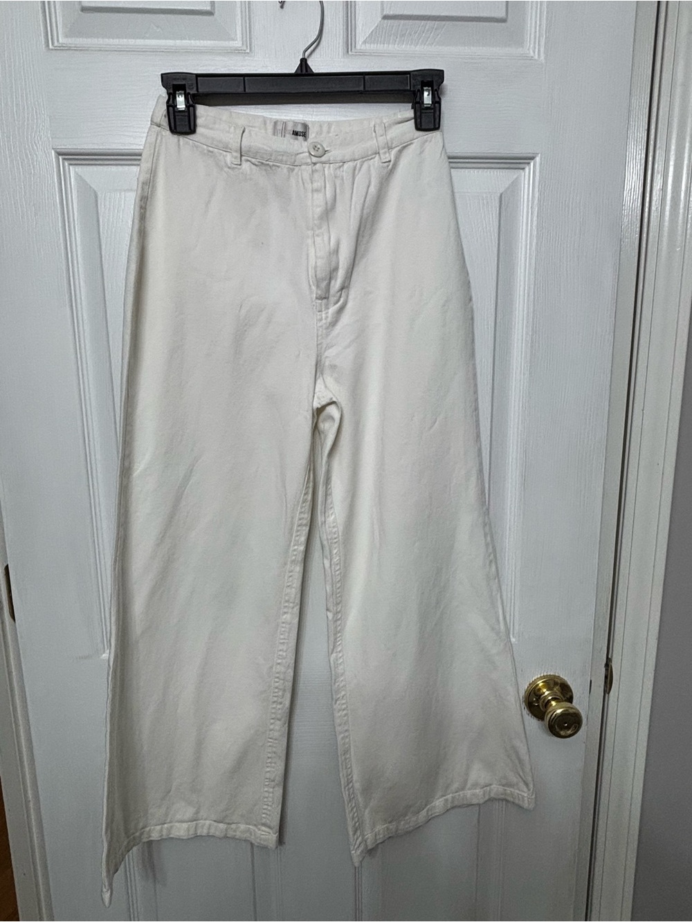 Amuse Society Cream Wide-Leg Jeans